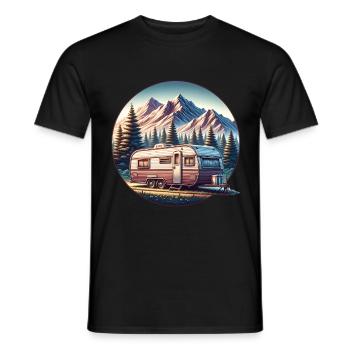 Camping Camper Caravan - Men's T-Shirt - black - Front - AI Model Male 178 light (178cm)