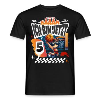 Basketball Bääm Ich Bin Jetzt 5. Geburtstag - Männer T-Shirt - Schwarz - Vorne - AI Model Male 178 light (178cm)