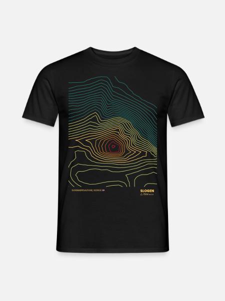 Courbes de niveau des montagnes Slogen - T-shirt homme - noir