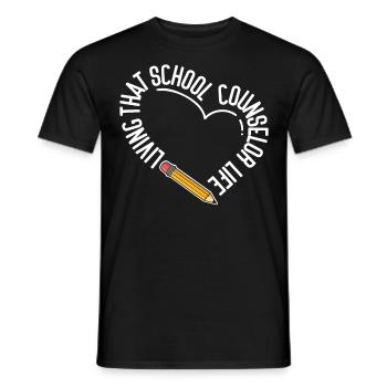 School Counselor Heart Living That - Männer T-Shirt - Schwarz - Vorne - AI Model Male 178 light (178cm)