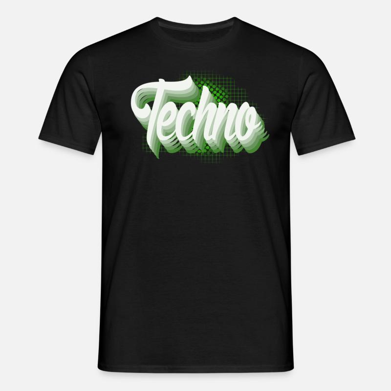 Techno - Männer T-Shirt - Schwarz