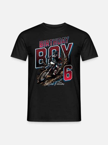 Motocross 6. Geburtstag - Männer T-Shirt - Schwarz