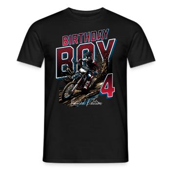 Motocross 4th Birthday - Men's T-Shirt - black - Front - AI Model Male 178 light (178cm)