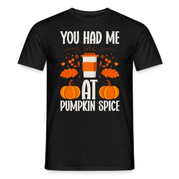 Citrouille Épices Latte Automne Halloween Citrouille Épices Épices - T-shirt homme - noir - Devant - AI Model Male 178 light (178cm)