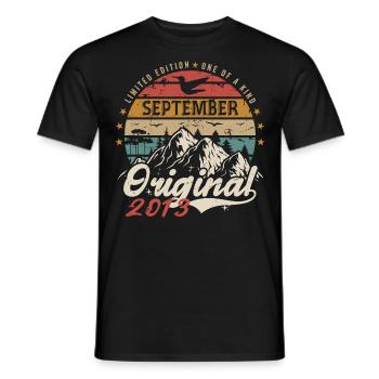 Retro Gift 2013 September Vintage September 2013 - Men's T-Shirt - black - Front - AI Model Male 178 light (178cm)