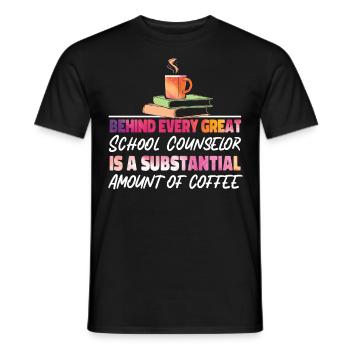 School Counselor Coffee Watercolor - Männer T-Shirt - Schwarz - Vorne - AI Model Male 178 light (178cm)
