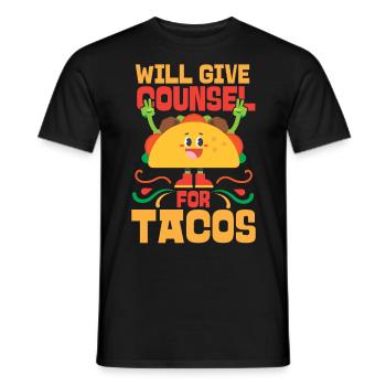 School Counselor Taco Will Give - Männer T-Shirt - Schwarz - Vorne - AI Model Male 178 light (178cm)