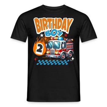 2e anniversaire des pompiers - T-shirt homme - noir - Devant - AI Model Male 178 light (178cm)