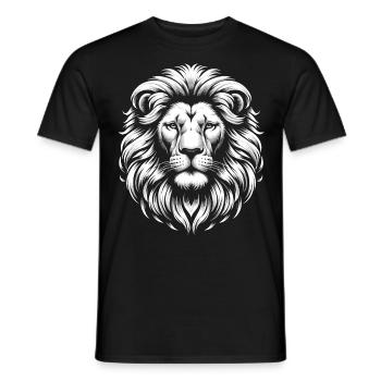 Lion Blanc – Vue Majestueuse - T-shirt homme - noir - Devant - AI Model Male 178 light (178cm)