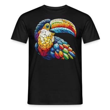 Toucan exotique en mosaïque - T-shirt homme - noir - Devant - AI Model Male 178 light (178cm)