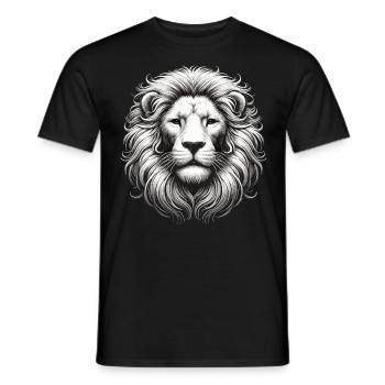 Le Lion Blanc – Présence Royale - T-shirt homme - noir - Devant - AI Model Male 178 light (178cm)
