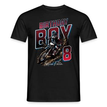 Motocross 8th Birthday - Men's T-Shirt - black - Front - AI Model Male 178 light (178cm)