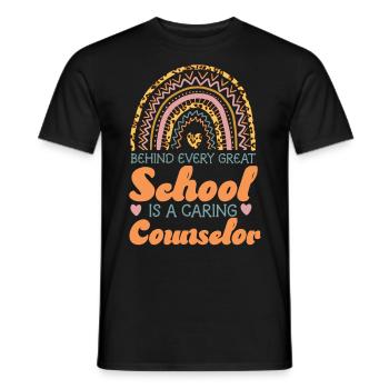 Conseillère scolaire Rainbow Behind - T-shirt homme - noir - Devant - AI Model Male 178 light (178cm)