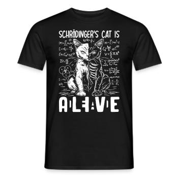 Schrödinger's Cat Is Dead and Alive - Men's T-Shirt - black - Front - AI Model Male 178 light (178cm)