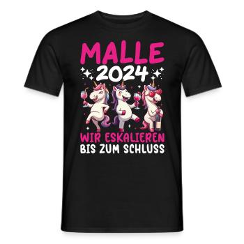 Malle 2024 Unicorn We escalate until the end - Men's T-Shirt - black - Front - AI Model Male 178 light (178cm)