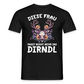Dirndl zu klein Trachtenshirt Damen Tracht Dirndl - Männer T-Shirt - Schwarz - Vorne - AI Model Male 178 light (178cm)