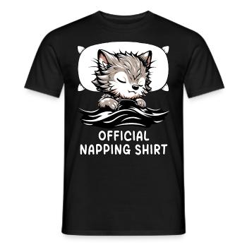 Chemise de sieste officielle loup-garou - T-shirt homme - noir - Devant - AI Model Male 178 light (178cm)