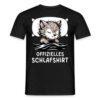Chemise de nuit officielle loup-garou - T-shirt homme - noir - Devant - AI Model Male 178 light (178cm)