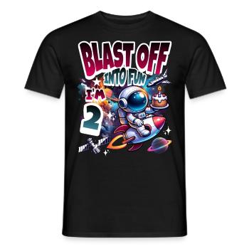 Astronaute 2e anniversaire Espace - T-shirt homme - noir - Devant - AI Model Male 178 light (178cm)