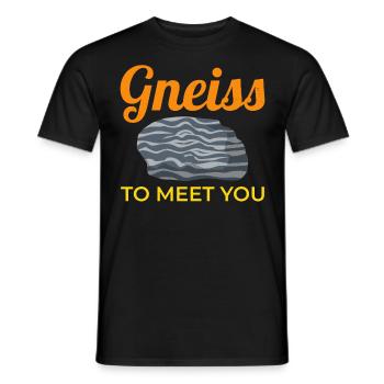 Gneiss Crystal Mineral Collecting Rock Hunting - Men's T-Shirt - black - Front - AI Model Male 178 light (178cm)