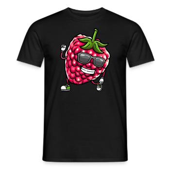 Berry Dancing Raspberries Fruit - Men's T-Shirt - black - Front - AI Model Male 178 light (178cm)