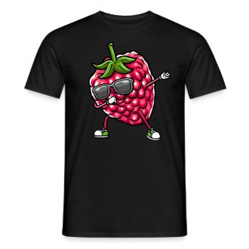 Berry Dancing Raspberries Fruit - Men's T-Shirt - black - Front - AI Model Male 178 light (178cm)