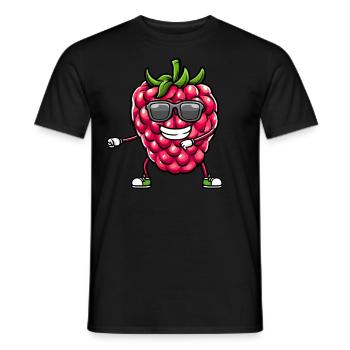 Berry Dancing Raspberries Fruit - Men's T-Shirt - black - Front - AI Model Male 178 light (178cm)