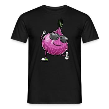 Red Onion Vegetables - Men's T-Shirt - black - Front - AI Model Male 178 light (178cm)