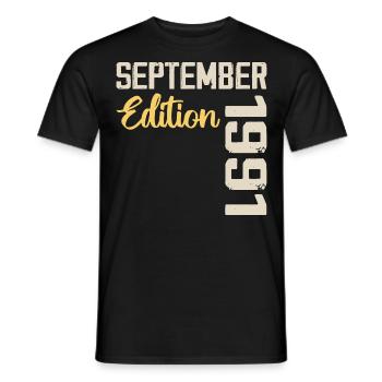 September 1991 - 33. Jahrestag September 1991 - Männer T-Shirt - Schwarz - Vorne - AI Model Male 178 light (178cm)