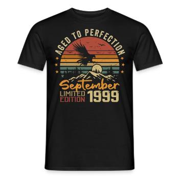 September 1999 Anniversaire Nées en Septembre 1999 - T-shirt homme - noir - Devant - AI Model Male 178 light (178cm)
