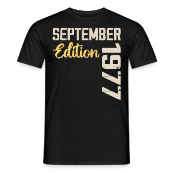 Septembre 1977 - 47e Anniversaire September 1977 - T-shirt homme - noir - Devant - AI Model Male 178 light (178cm)