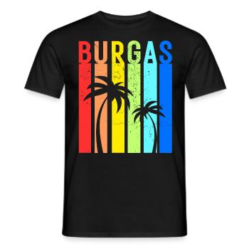 Burgas Bulgaria Holidays - Men's T-Shirt - black - Front - AI Model Male 178 light (178cm)