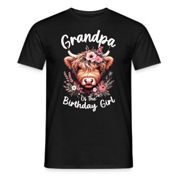 Grandpa Of The Birthday Girl - Men's T-Shirt - black - Front - AI Model Male 178 light (178cm)