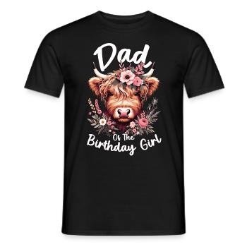 Papa de la fille d’anniversaire - T-shirt homme - noir - Devant - AI Model Male 178 light (178cm)