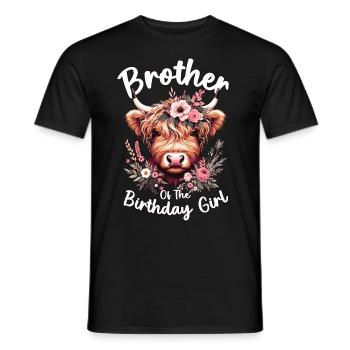 Brother Of The Birthday Girl - Men's T-Shirt - black - Front - AI Model Male 178 light (178cm)