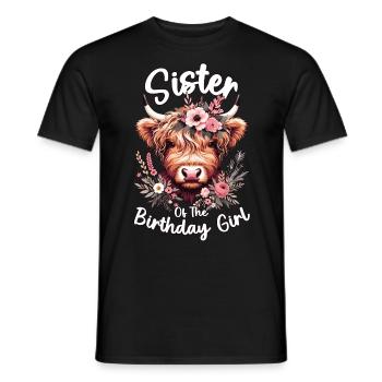 Sœur De La Fille D’anniversaire - T-shirt homme - noir - Devant - AI Model Male 178 light (178cm)