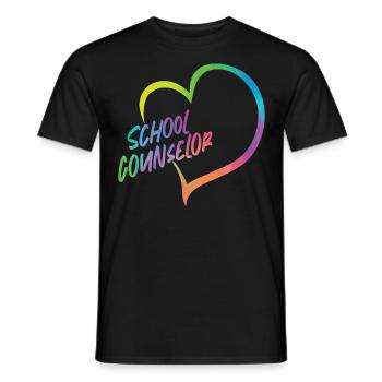 School Counselor Heart Watercolor - Männer T-Shirt - Schwarz - Vorne - AI Model Male 178 light (178cm)