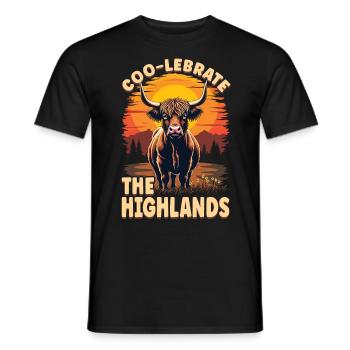 Bovins écossais Highland Vache Highland Vache Highland - T-shirt homme - noir - Devant - AI Model Male 178 light (178cm)