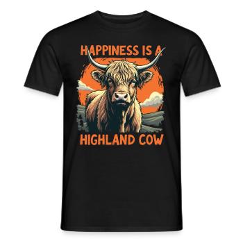 Schottisches Hochlandrind Highland Cow Hochlandkuh - Männer T-Shirt - Schwarz - Vorne - AI Model Male 178 light (178cm)