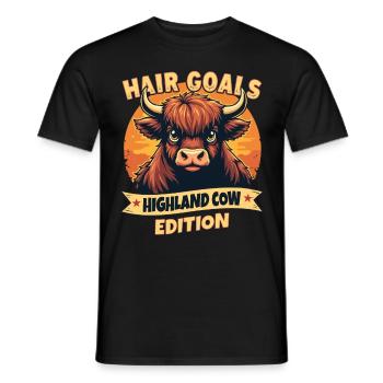Schottisches Hochlandrind Highland Cow Hochlandkuh - Männer T-Shirt - Schwarz - Vorne - AI Model Male 178 light (178cm)