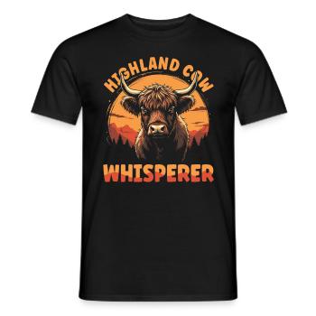 Schottisches Hochlandrind Highland Cow Hochlandkuh - Männer T-Shirt - Schwarz - Vorne - AI Model Male 178 light (178cm)