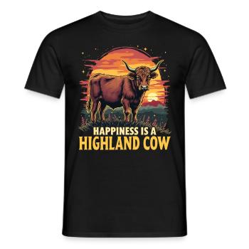 Schottisches Hochlandrind Highland Cow Hochlandkuh - Männer T-Shirt - Schwarz - Vorne - AI Model Male 178 light (178cm)