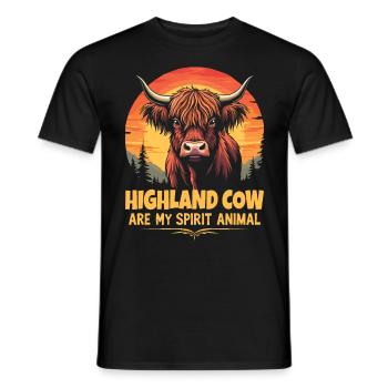 Schottisches Hochlandrind Highland Cow Hochlandkuh - Männer T-Shirt - Schwarz - Vorne - AI Model Male 178 light (178cm)