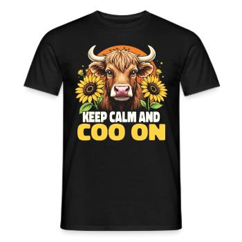 Schottisches Hochlandrind Highland Cow Hochlandkuh - Männer T-Shirt - Schwarz - Vorne - AI Model Male 178 light (178cm)