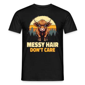 Schottisches Hochlandrind Highland Cow Hochlandkuh - Männer T-Shirt - Schwarz - Vorne - AI Model Male 178 light (178cm)