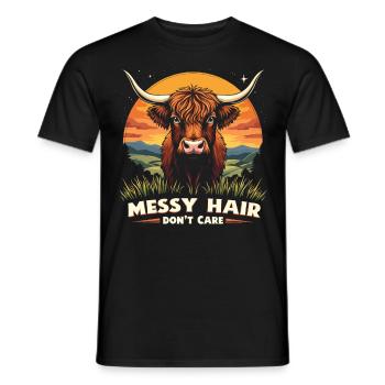 Schottisches Hochlandrind Highland Cow Hochlandkuh - Männer T-Shirt - Schwarz - Vorne - AI Model Male 178 light (178cm)