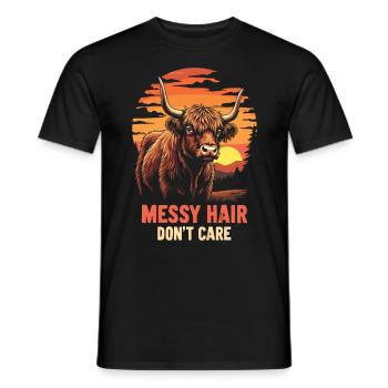 Schottisches Hochlandrind Highland Cow Hochlandkuh - Männer T-Shirt - Schwarz - Vorne - AI Model Male 178 light (178cm)
