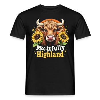 Schottisches Hochlandrind Highland Cow Hochlandkuh - Männer T-Shirt - Schwarz - Vorne - AI Model Male 178 light (178cm)