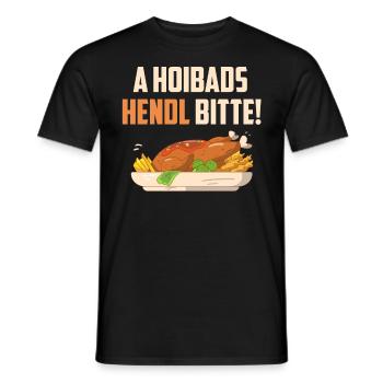 Münchner Volksfest A HOIBADS HENDL BITTE - Männer T-Shirt - Schwarz - Vorne - AI Model Male 178 light (178cm)