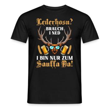 Lederhosen? I'm just a beer drinker - Men's T-Shirt - black - Front - AI Model Male 178 light (178cm)